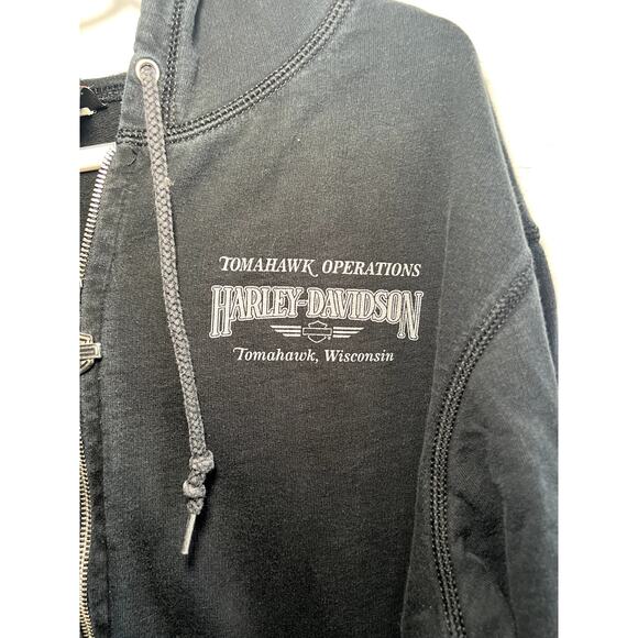 Harley davidson Tomahawk operations full zip sweatshirt womens large biker moto - Picture 2 of 7